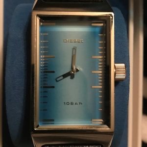 DIESEL DZ-1013 Rectangular All Steel Quartz Gents